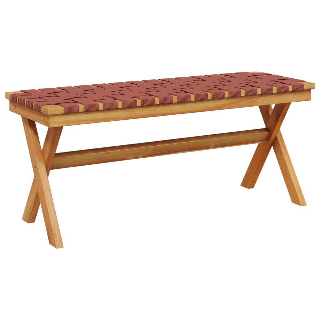 Garden Bench Red Solid Wood Acacia and Fabric