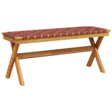 Garden Bench Red Solid Wood Acacia and Fabric