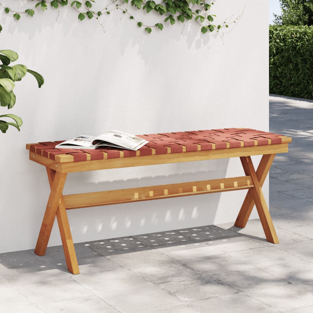 Garden Bench Red Solid Wood Acacia and Fabric