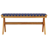 Garden Bench Dark Blue Solid Wood Acacia and Fabric