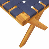 Garden Bench Dark Blue Solid Wood Acacia and Fabric