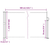 Retractable Side Awning Black 100x300 cm