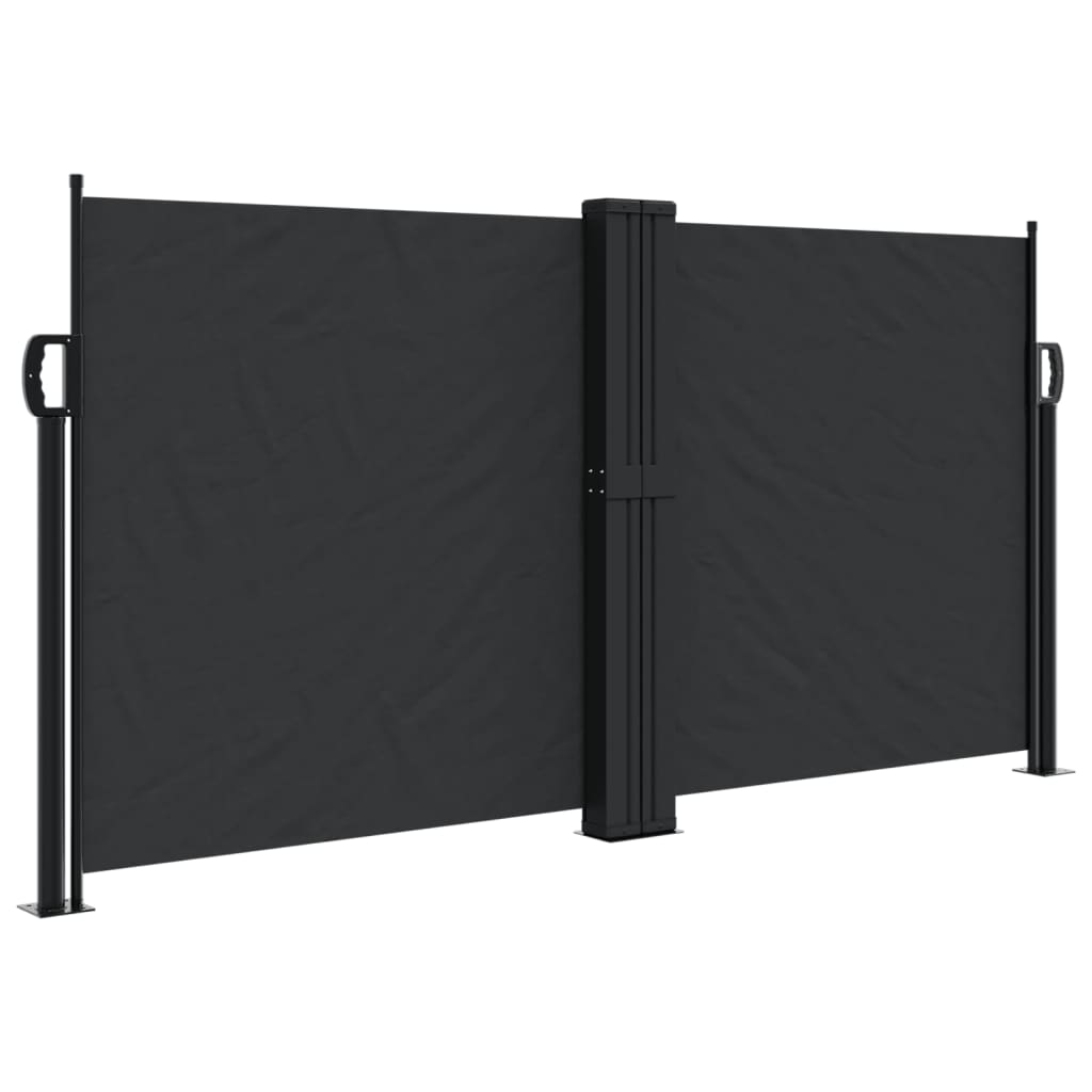 Retractable Side Awning Black 120x1200 cm