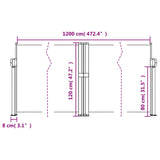 Retractable Side Awning Brown 120x1200 cm