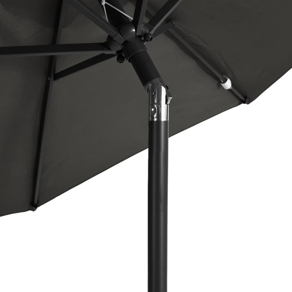 Garden Parasol with Steel Pole Anthracite 225x225x212 cm