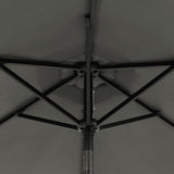 Garden Parasol with Steel Pole Anthracite 225x225x212 cm