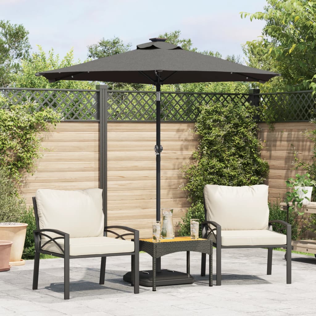 Garden Parasol with Steel Pole Anthracite 225x225x212 cm