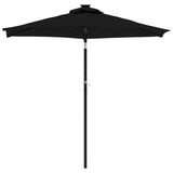 Garden Parasol with Steel Pole Black 225x225x212 cm