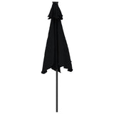 Garden Parasol with Steel Pole Black 225x225x212 cm