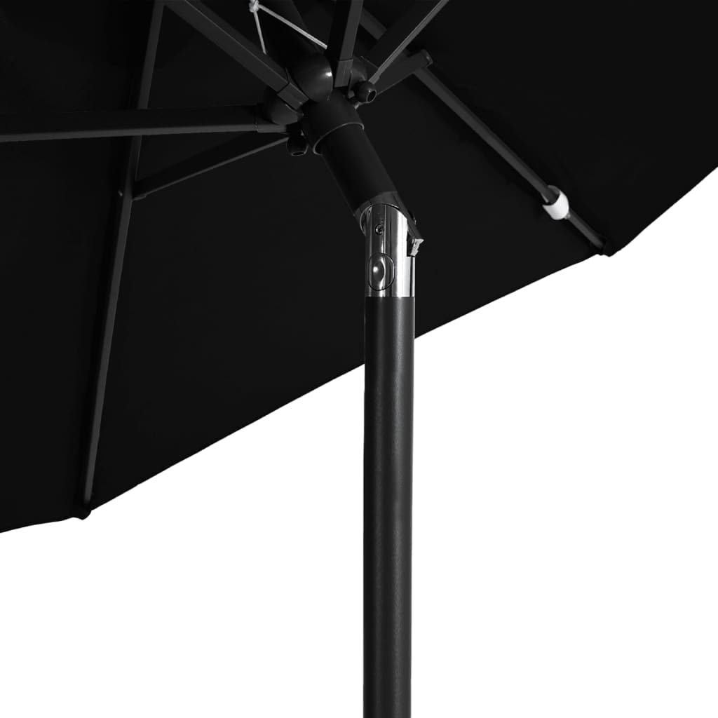 Garden Parasol with Steel Pole Black 225x225x212 cm