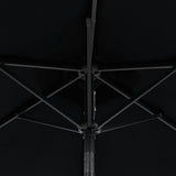 Garden Parasol with Steel Pole Black 225x225x212 cm