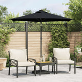 Garden Parasol with Steel Pole Black 225x225x212 cm