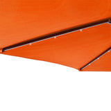 Garden Parasol with LEDs and Steel Pole Terracotta 225x225x212cm