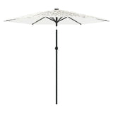 Garden Parasol with Steel Pole White 223x223x213 cm