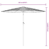 Garden Parasol with Steel Pole White 223x223x213 cm