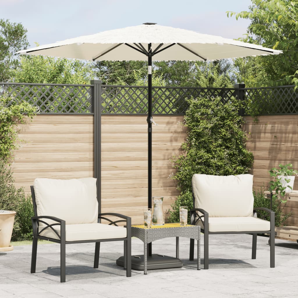 Garden Parasol with Steel Pole White 223x223x213 cm