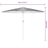 Garden Parasol with Steel Pole Blue 268x268x226 cm