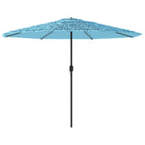 Garden Parasol with Steel Pole Blue 324x324x247 cm