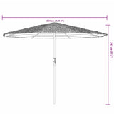 Garden Parasol with Steel Pole Blue 324x324x247 cm