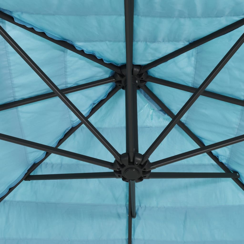 Garden Parasol with Steel Pole Blue 388x388x248 cm