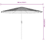 Garden Parasol with Steel Pole Blue 388x388x248 cm