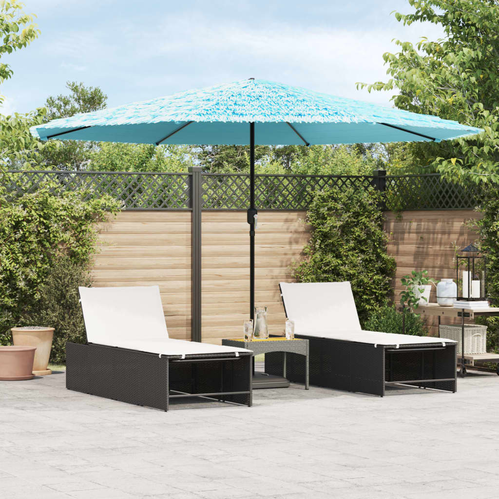 Garden Parasol with Steel Pole Blue 388x388x248 cm