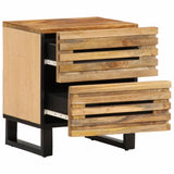 Bedside Cabinets 2 pcs 40x34x46 cm Solid Wood Rough Mango