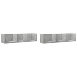 Wall Cabinets 2 pcs Concrete Grey 75x18x16.5 cm Engineered Wood