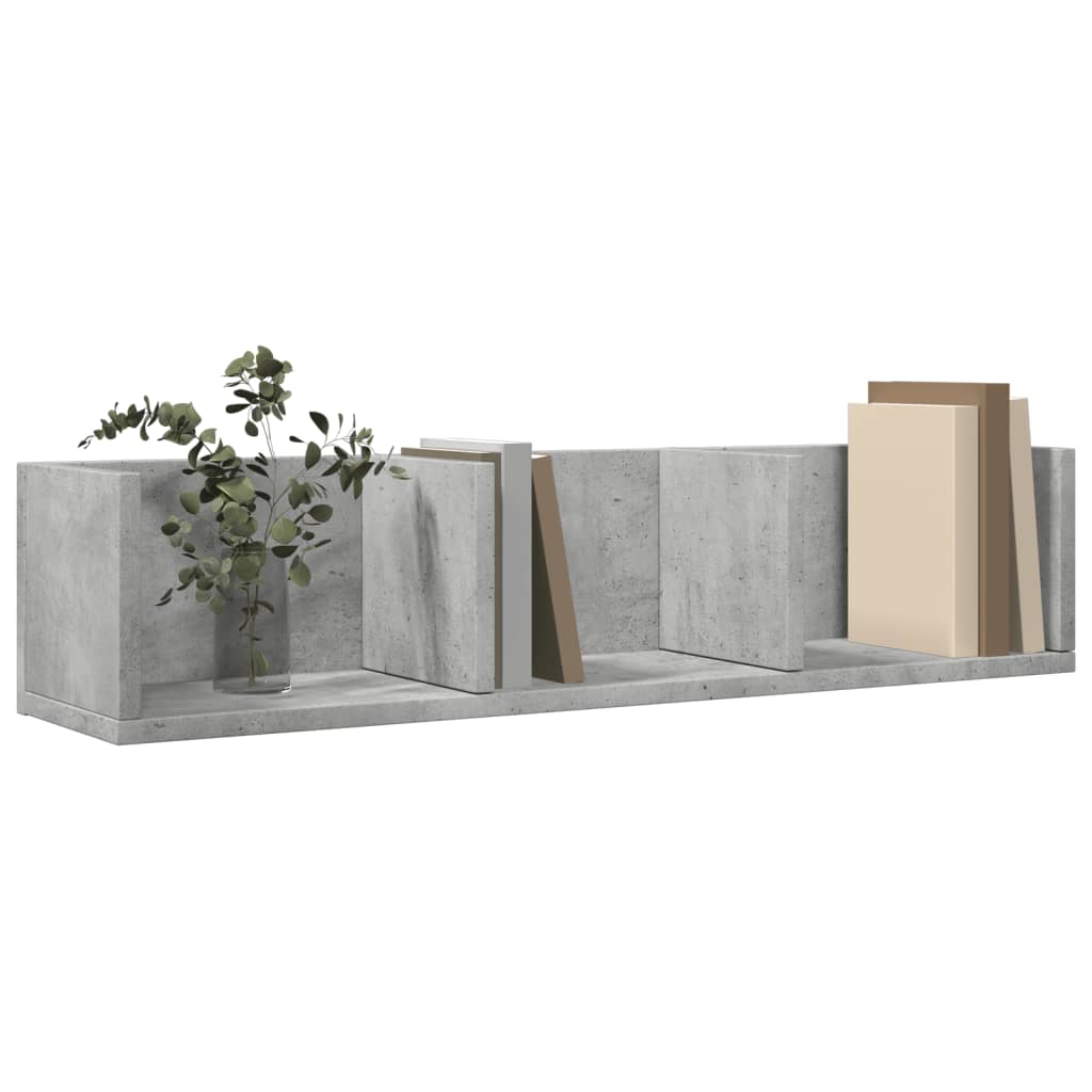 Wall Cabinets 2 pcs Concrete Grey 75x18x16.5 cm Engineered Wood