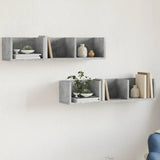 Wall Cabinets 2 pcs Concrete Grey 75x18x16.5 cm Engineered Wood