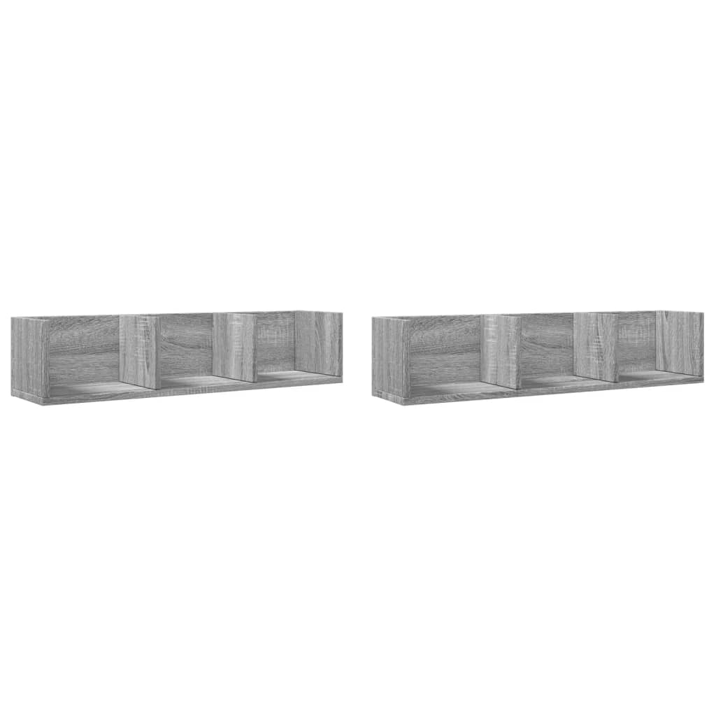 Wall Cabinets 2 pcs Grey Sonoma 75x18x16.5 cm Engineered Wood