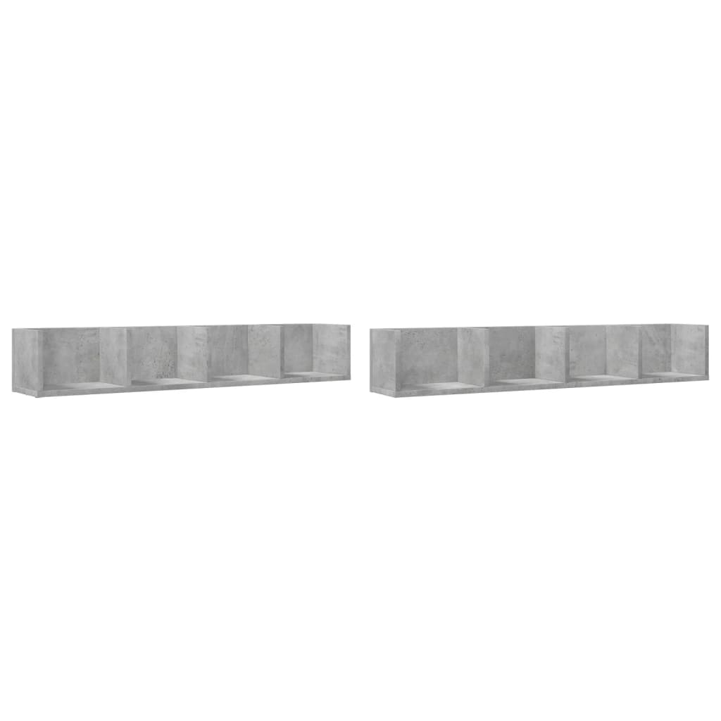 Wall Cabinets 2 pcs Concrete Grey 99x18x16.5 cm Engineered Wood