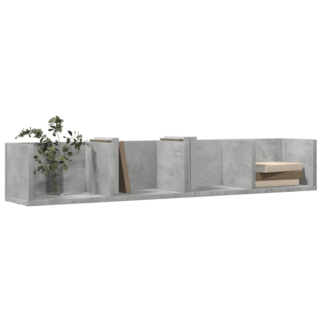 Wall Cabinets 2 pcs Concrete Grey 99x18x16.5 cm Engineered Wood