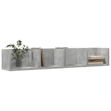 Wall Cabinets 2 pcs Concrete Grey 99x18x16.5 cm Engineered Wood