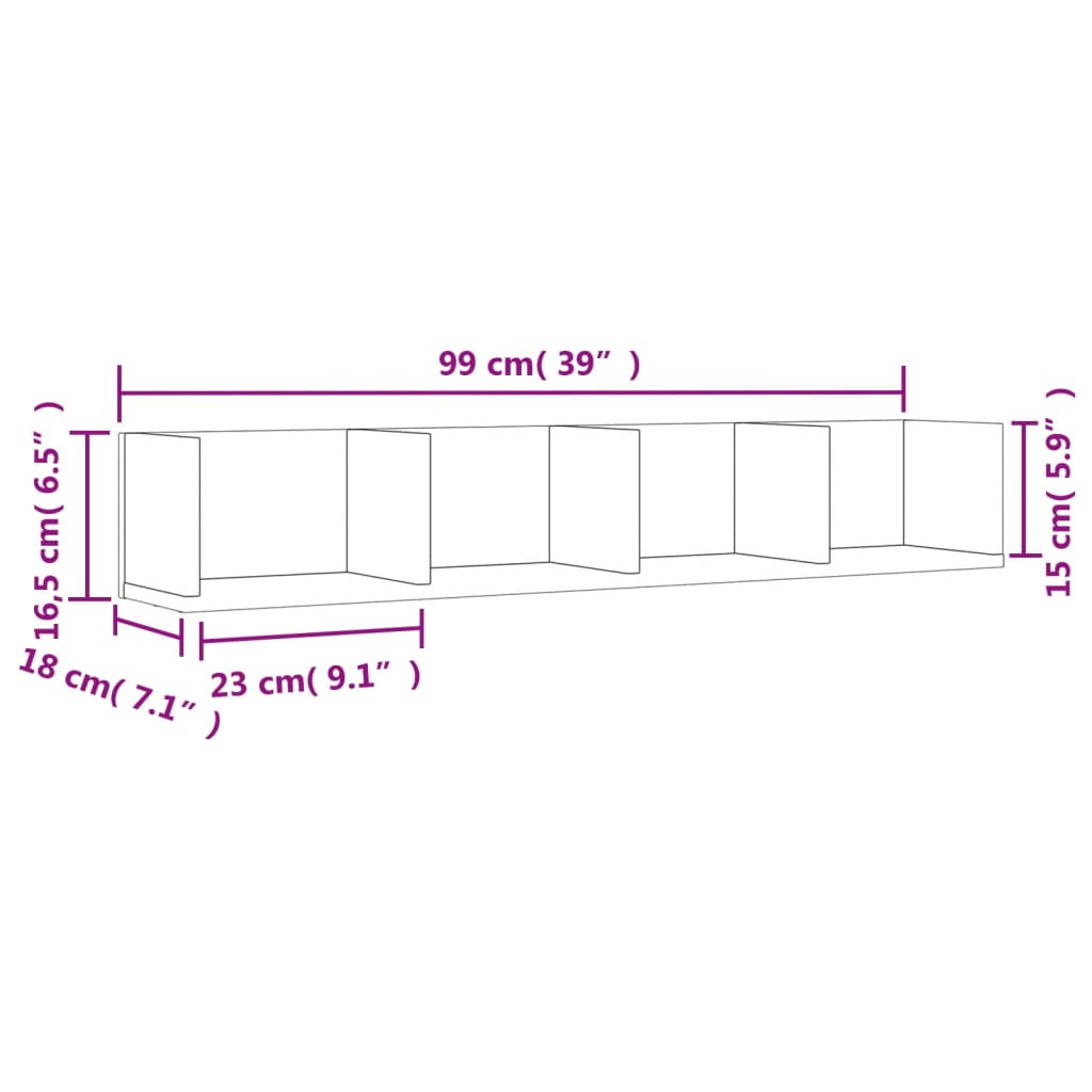 Wall Cabinets 2 pcs Grey Sonoma 99x18x16.5 cm Engineered Wood