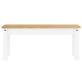 Dining Bench Panama White 105x30x45 cm Solid Wood Pine