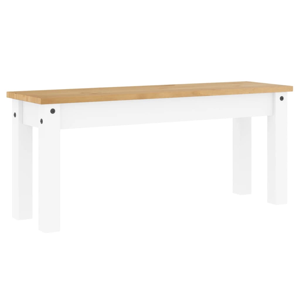 Dining Bench Panama White 105x30x45 cm Solid Wood Pine