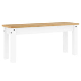 Dining Bench Panama White 105x30x45 cm Solid Wood Pine