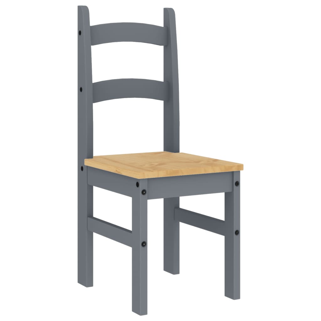 Dining Chairs 2 pcs Grey 40x46x99 cm Solid Wood Pine