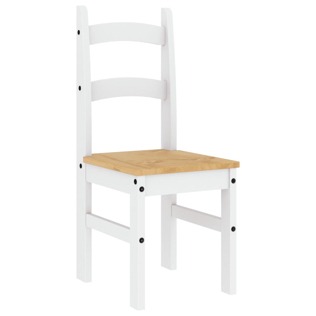 Dining Chairs 2 pcs White 40x46x99 cm Solid Wood Pine