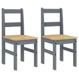 Dining Chairs 2 pcs Panama Grey 40x46x90 cm Solid Wood Pine