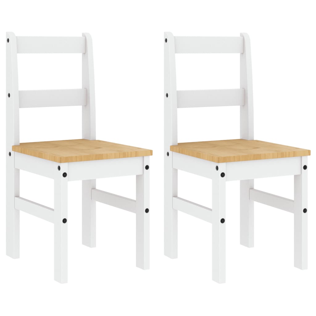 Dining Chairs 2 pcs Panama White 40x46x90 cm Solid Wood Pine