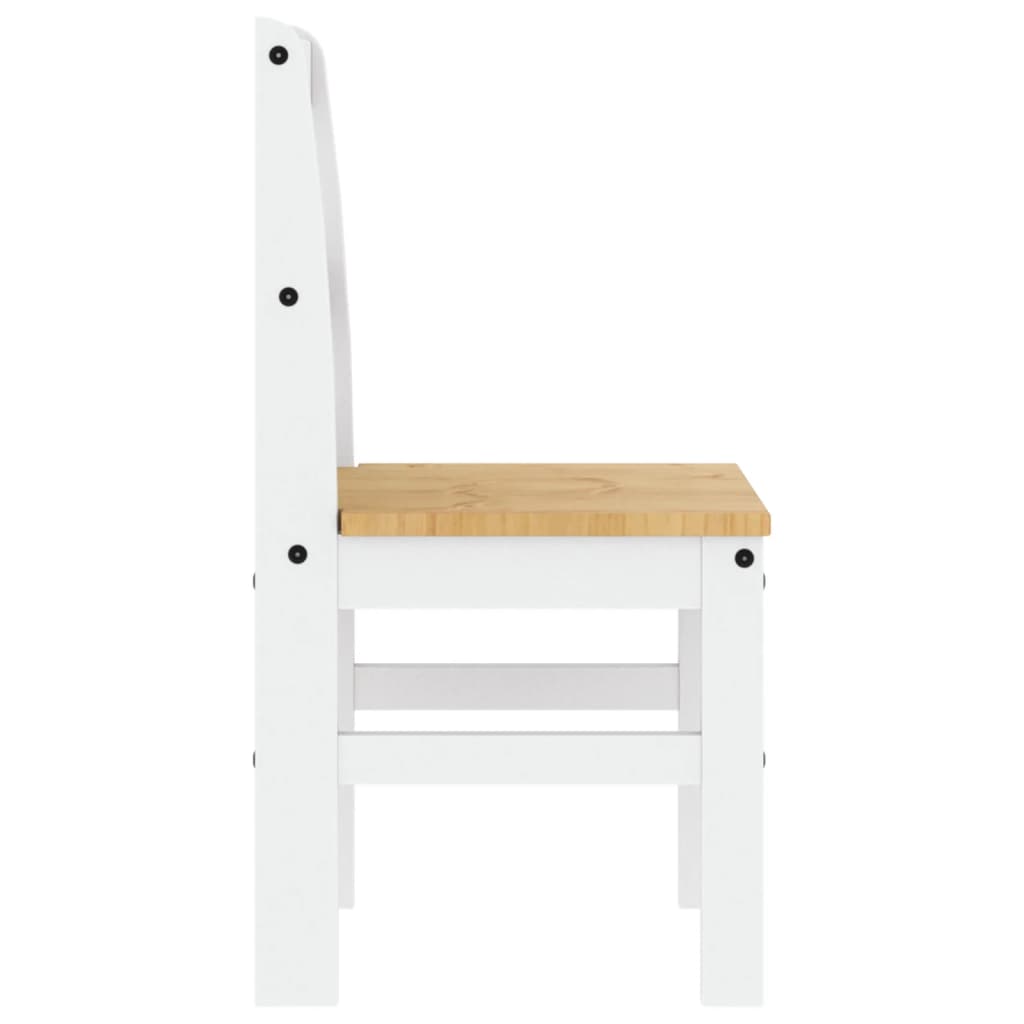 Dining Chairs 2 pcs Panama White 40x46x90 cm Solid Wood Pine