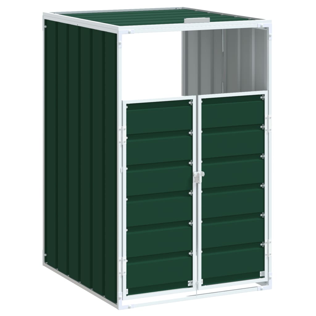 Wheelie Bin Storage for Single Bin Green 72x81x115 cm Steel