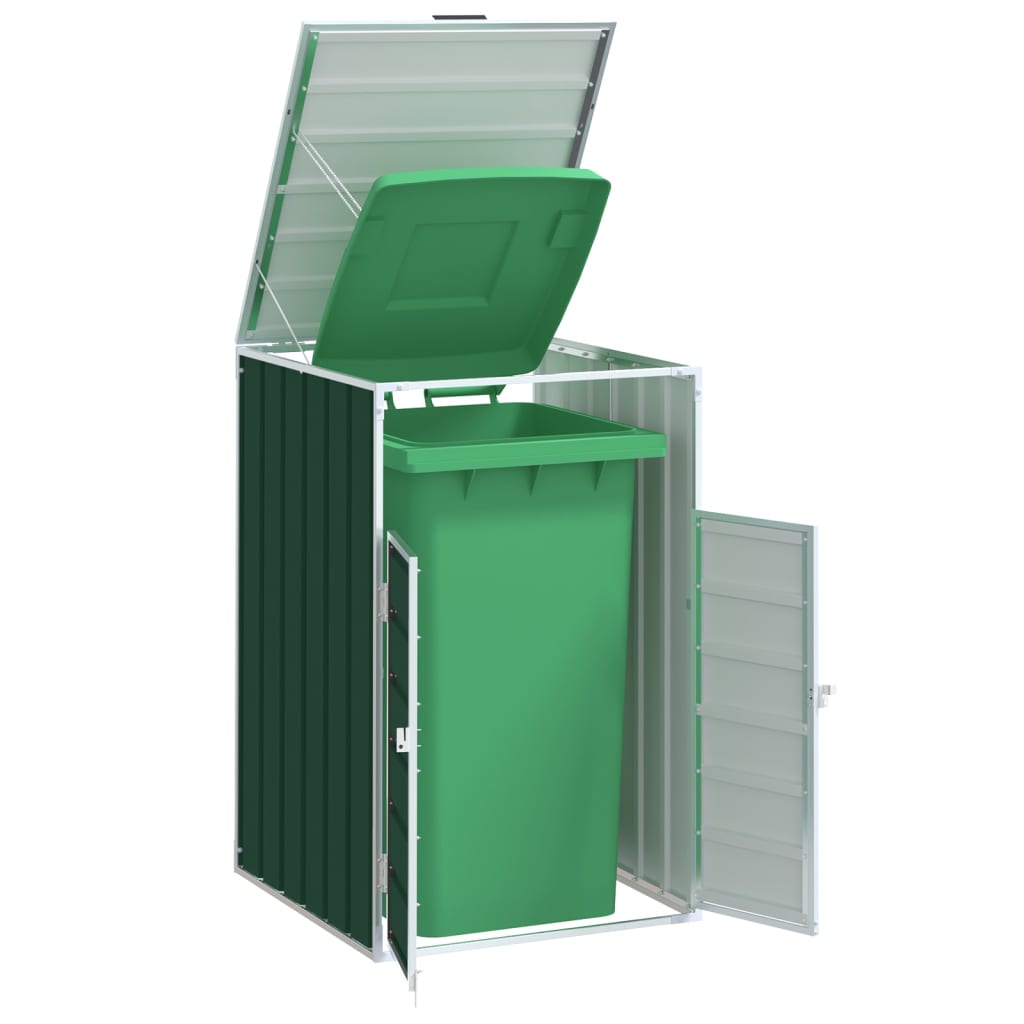 Wheelie Bin Storage for Single Bin Green 72x81x115 cm Steel