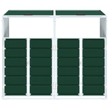 Wheelie Bin Storage for Double Bins Green 144x81x113 cm Steel