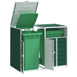 Wheelie Bin Storage for Double Bins Green 144x81x113 cm Steel