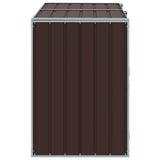 Wheelie Bin Storage for Double Bins Brown 144x81x113 cm Steel