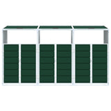 Wheelie Bin Storage for Triple Bins Green 216x81x115 cm Steel