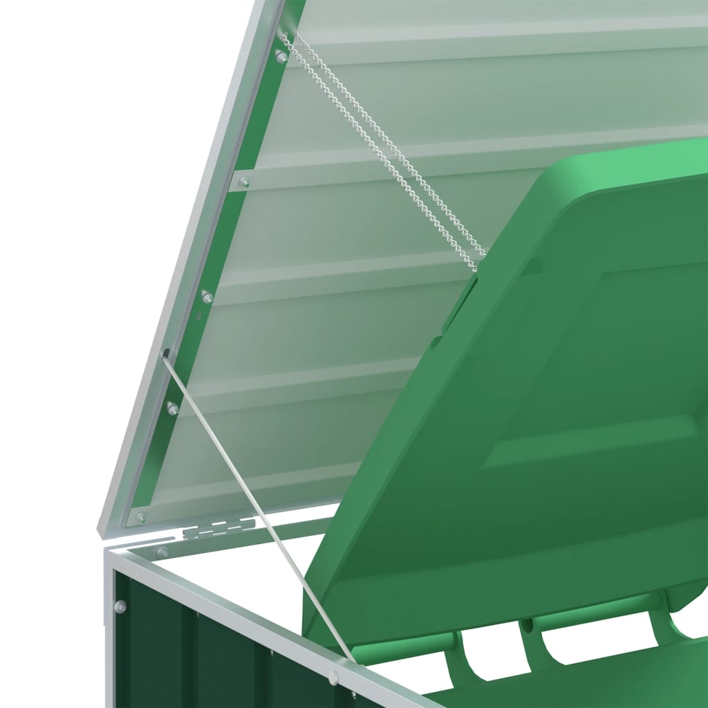 Wheelie Bin Storage for Triple Bins Green 216x81x115 cm Steel